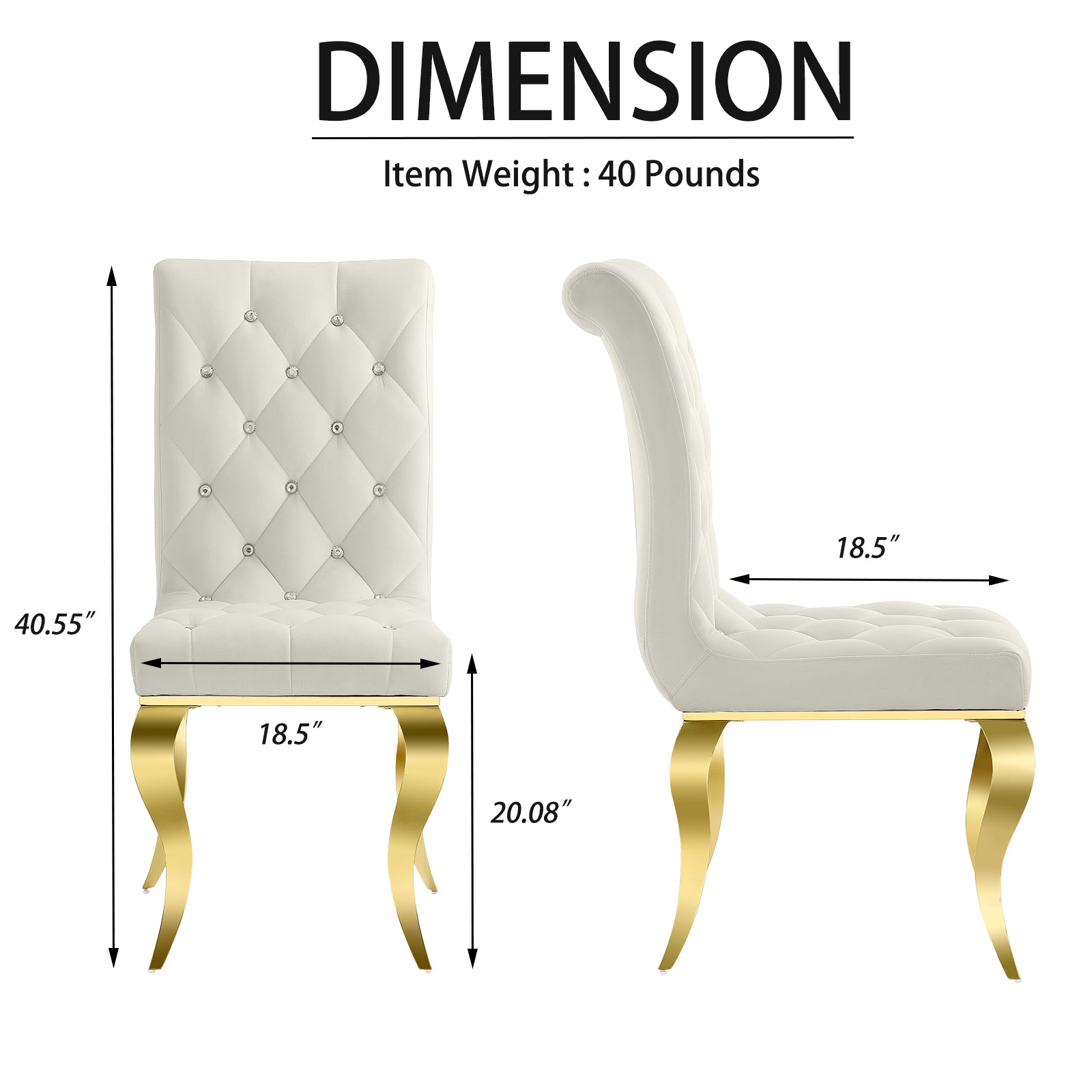 654-Set | AUZ White and Gold Dining room Sets for 6