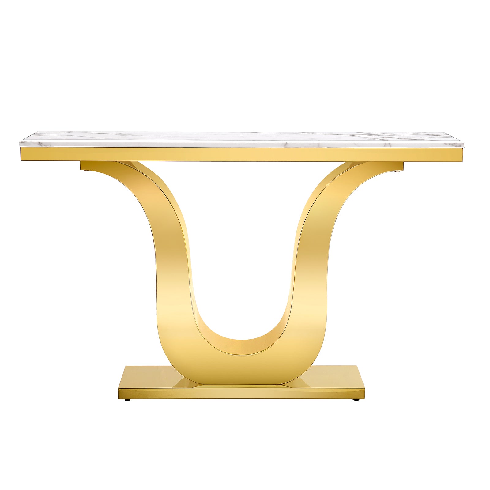 White and Gold Living room table Set | Metal U Base | L212