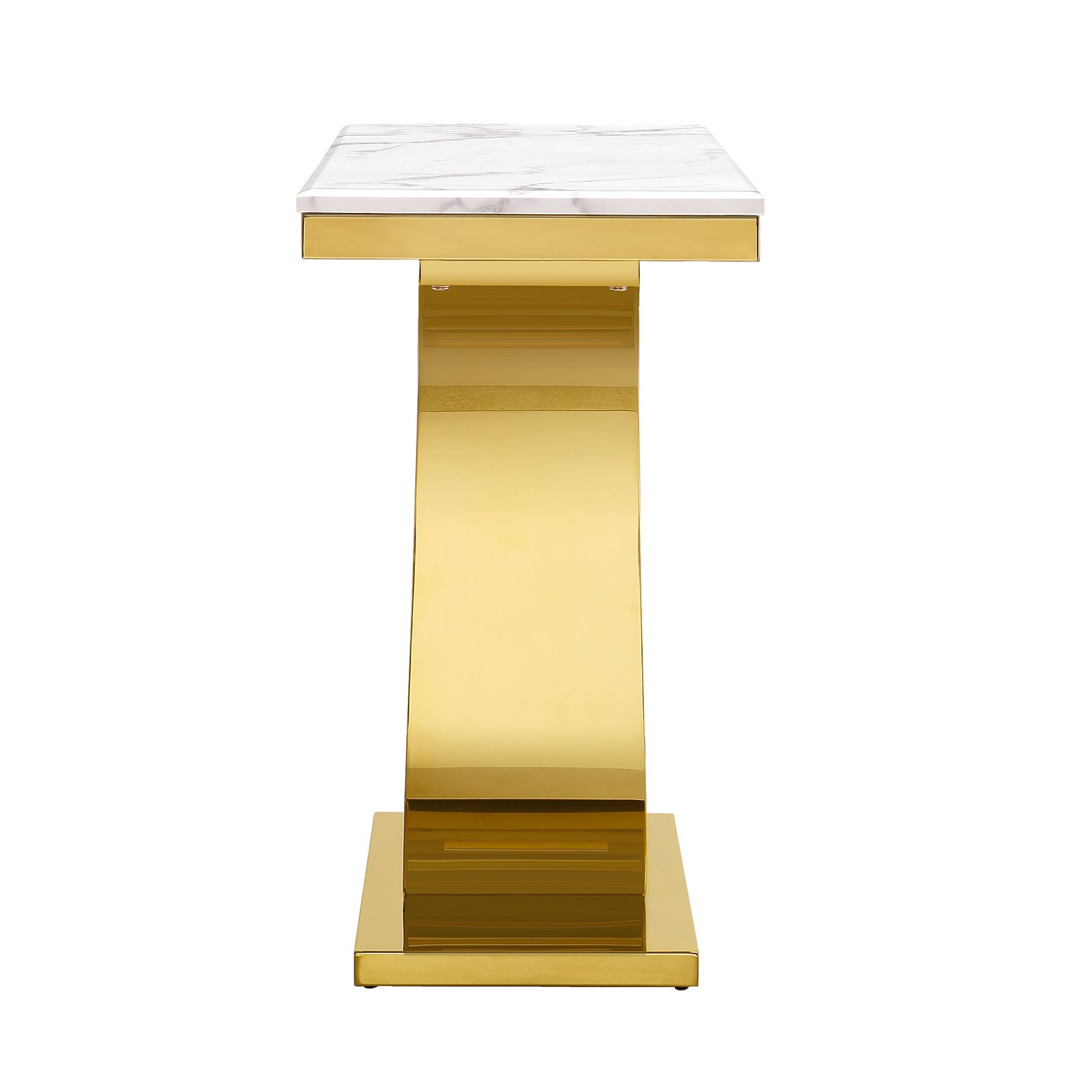 White and Gold Living room table Set | Metal U Base | L212
