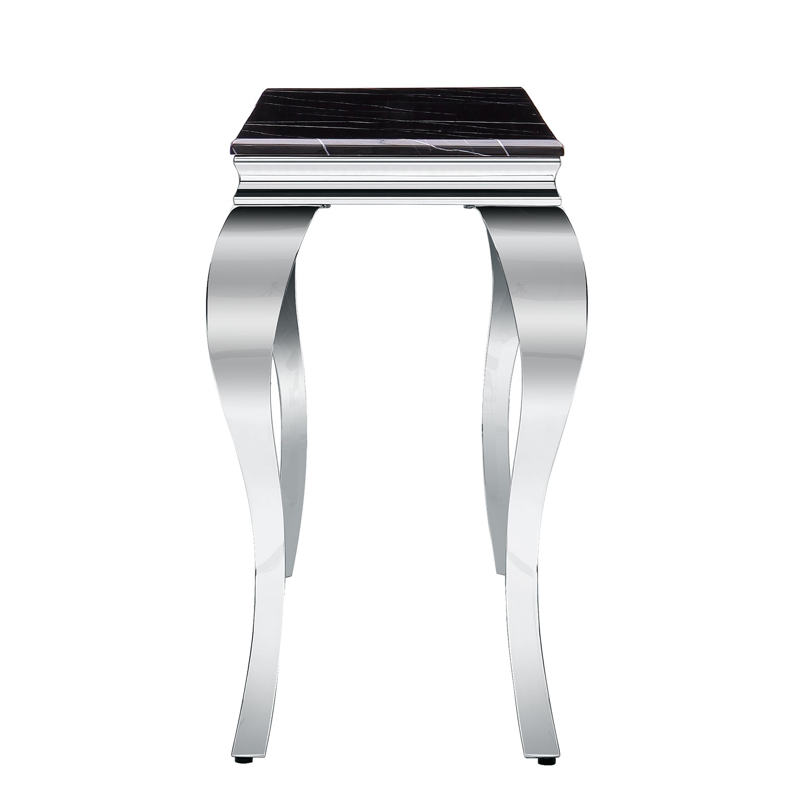 Black Silver Sofa Table with Stainless Steel Legs | S513