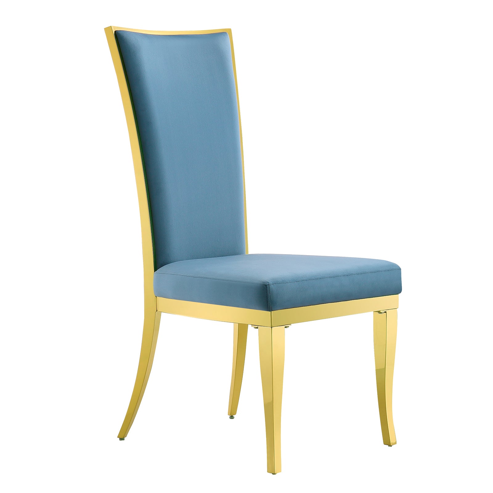 Blue velvet Dining Chairs | Hand-stitched diamond High Back | C151