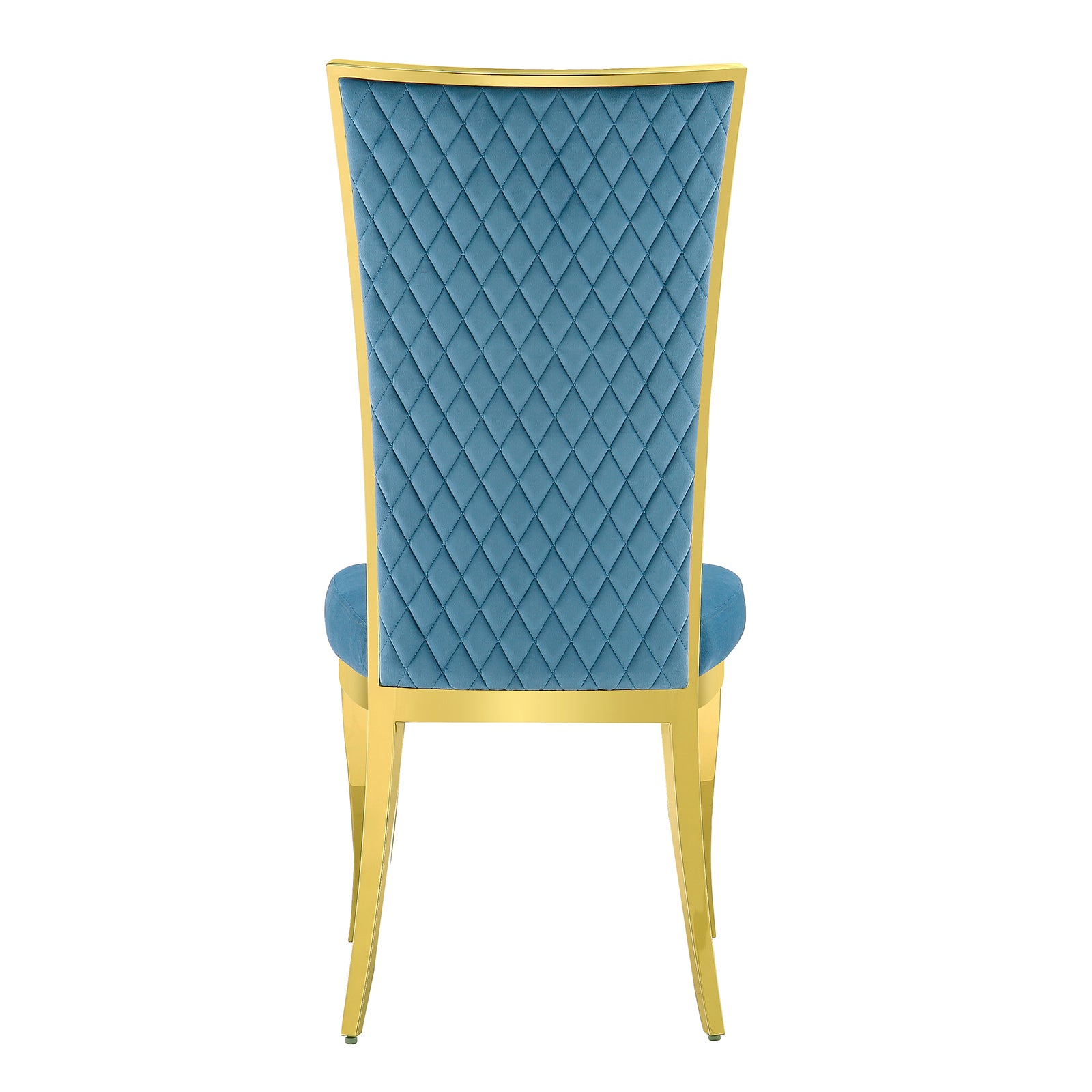 Blue velvet Dining Chairs | Hand-stitched diamond High Back | C151