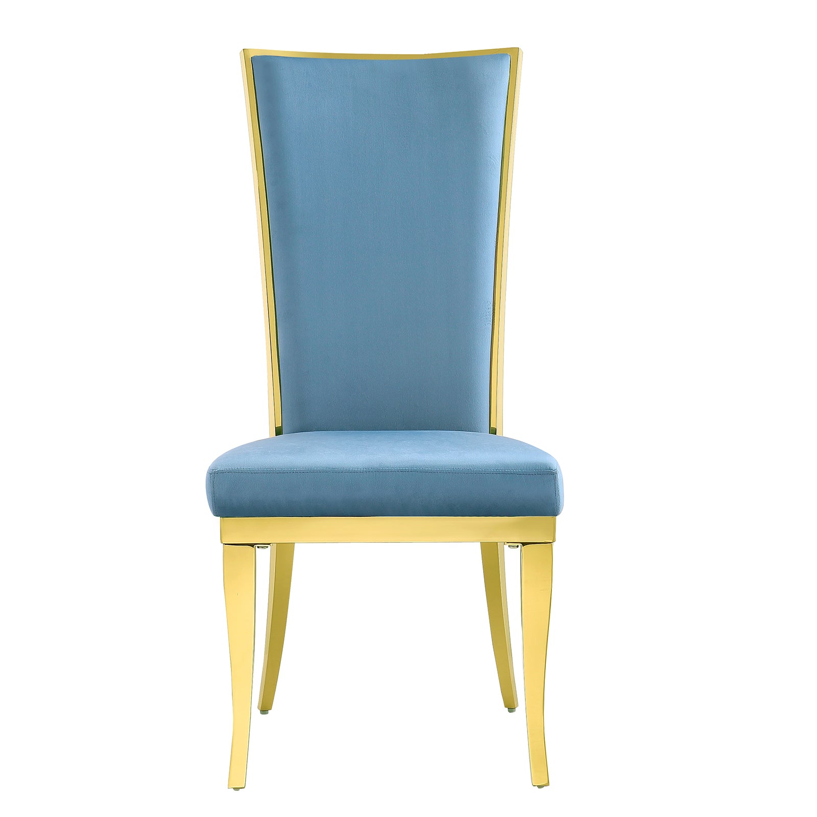Blue velvet Dining Chairs | Hand-stitched diamond High Back | C151