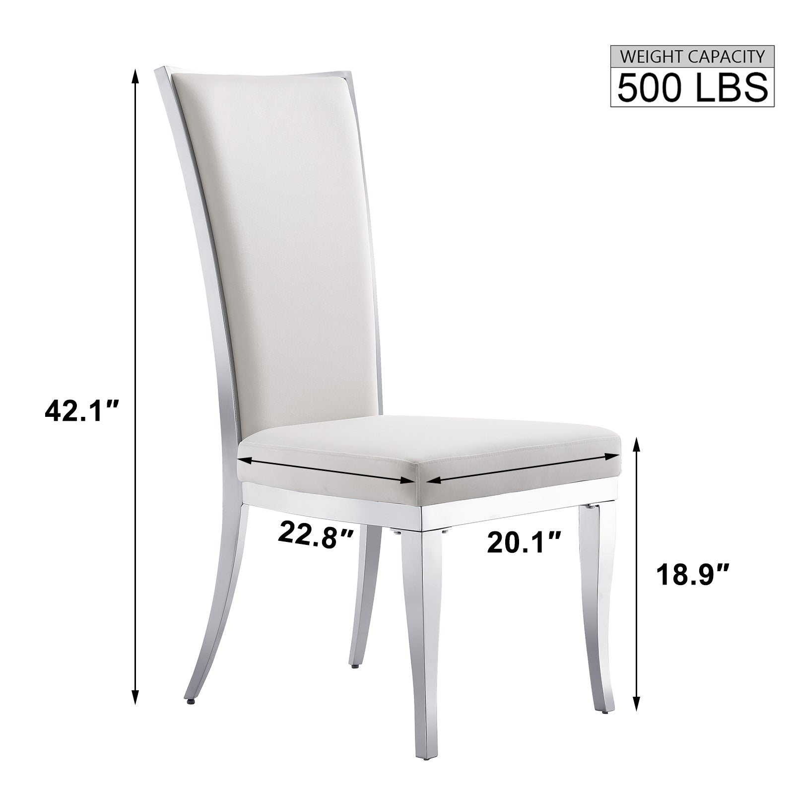 White velvet Dining Chairs | Hand-stitched diamond High Back | C153