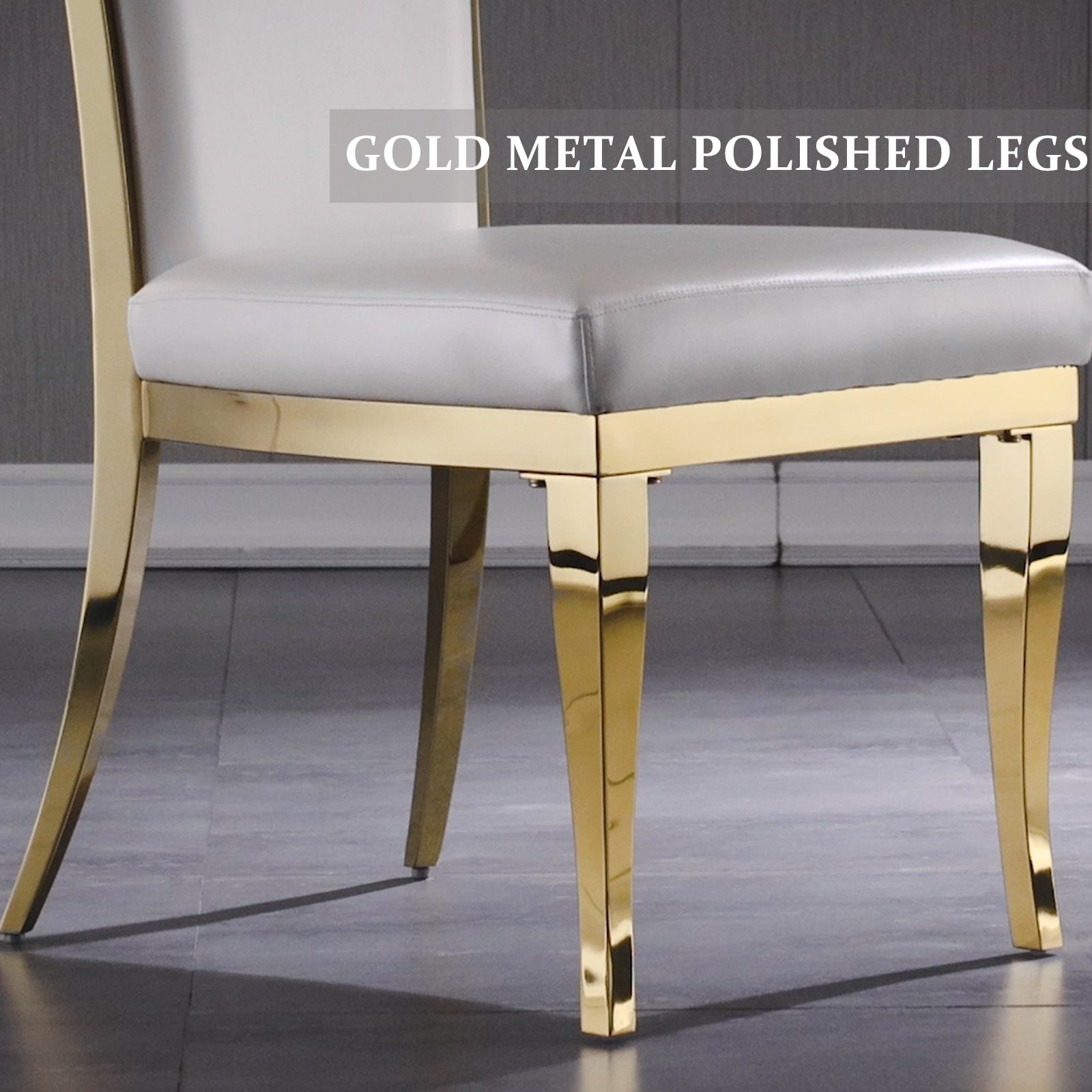 White Leather Dining Chairs | Hand-stitched diamond High Back | C152