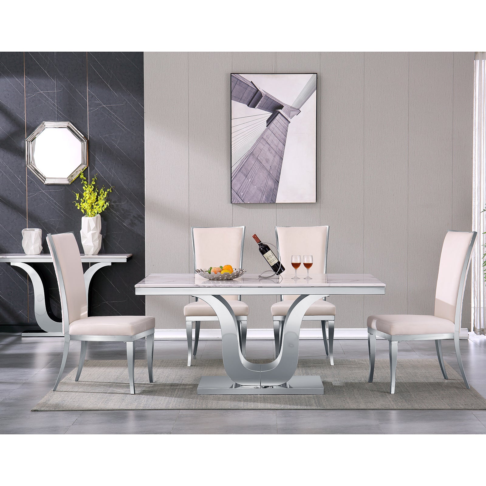 Wholesale White leather Dining Chairs