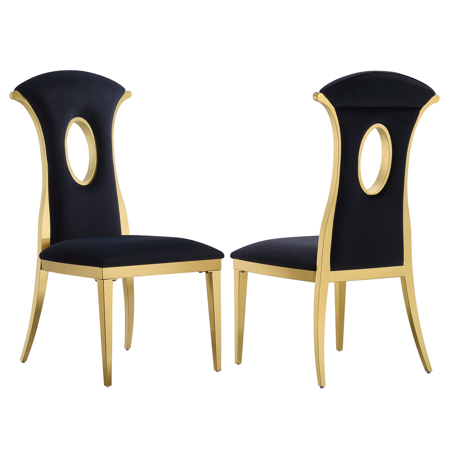 Black Gold dining chairs | High Back | Gold metal legs | C174