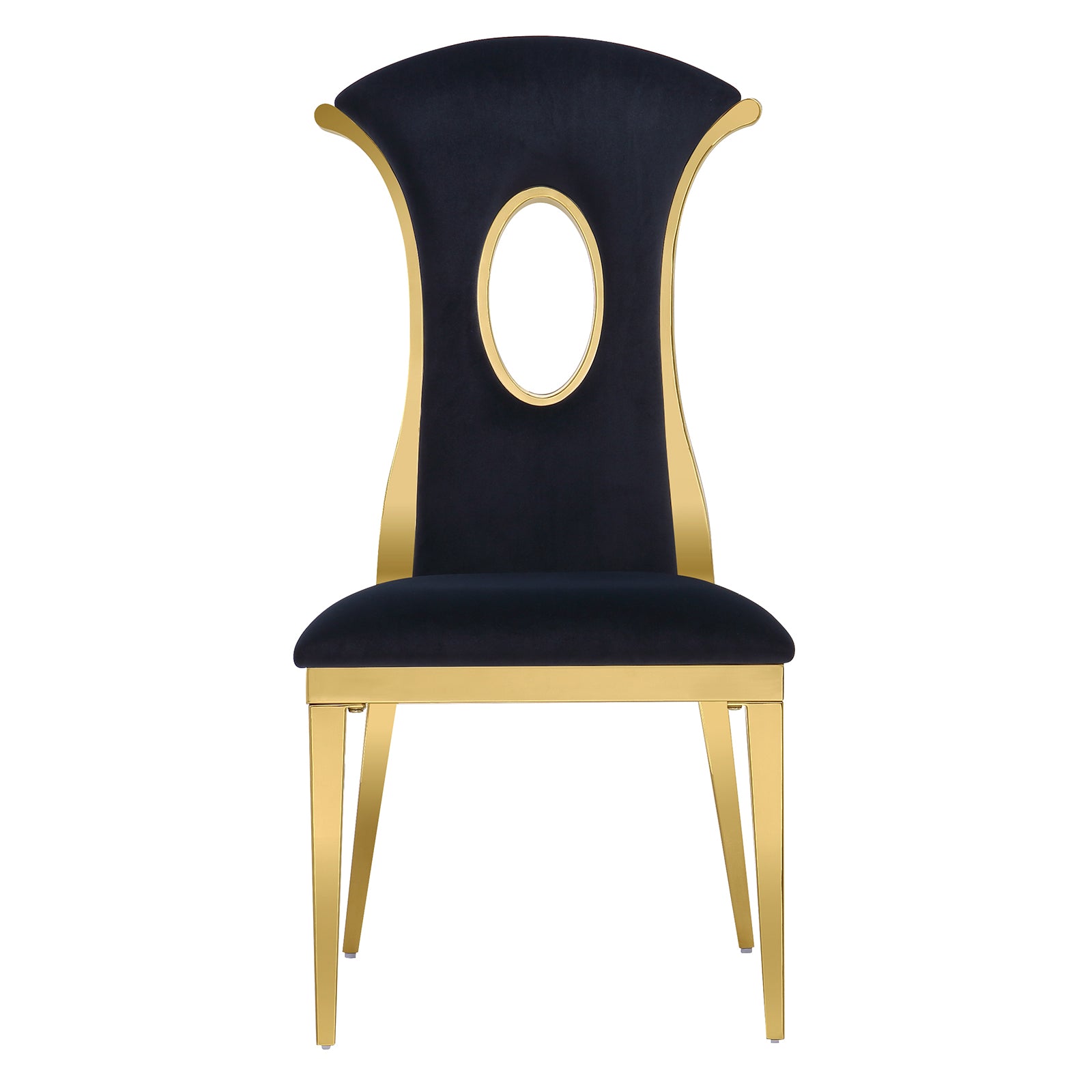 Black Gold dining chairs | High Back | Gold metal legs | C174
