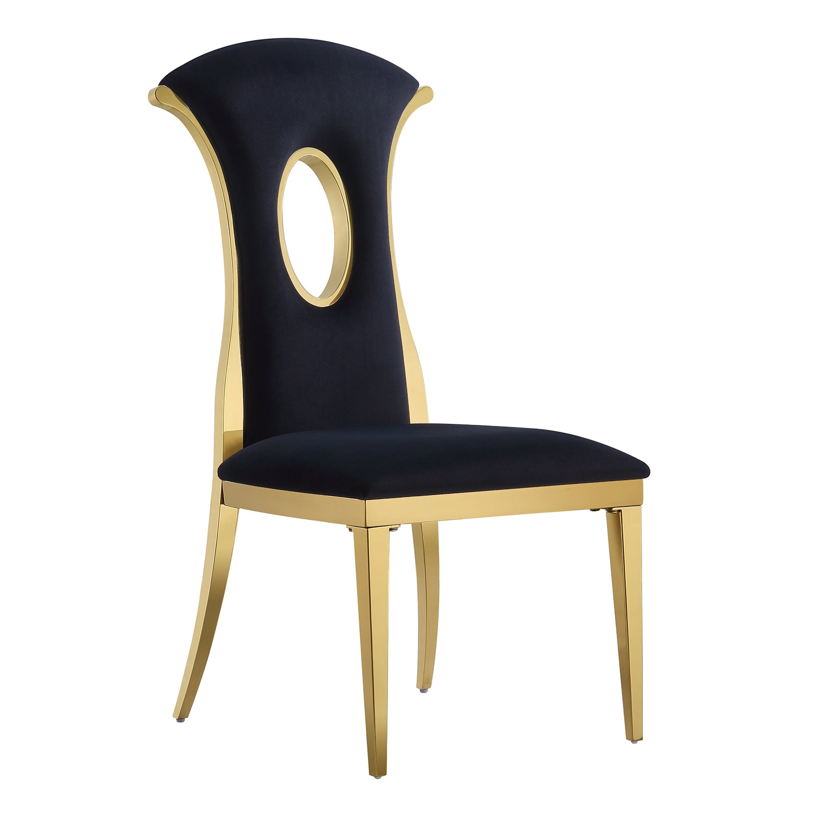 Black Gold dining chairs | High Back | Gold metal legs | C174