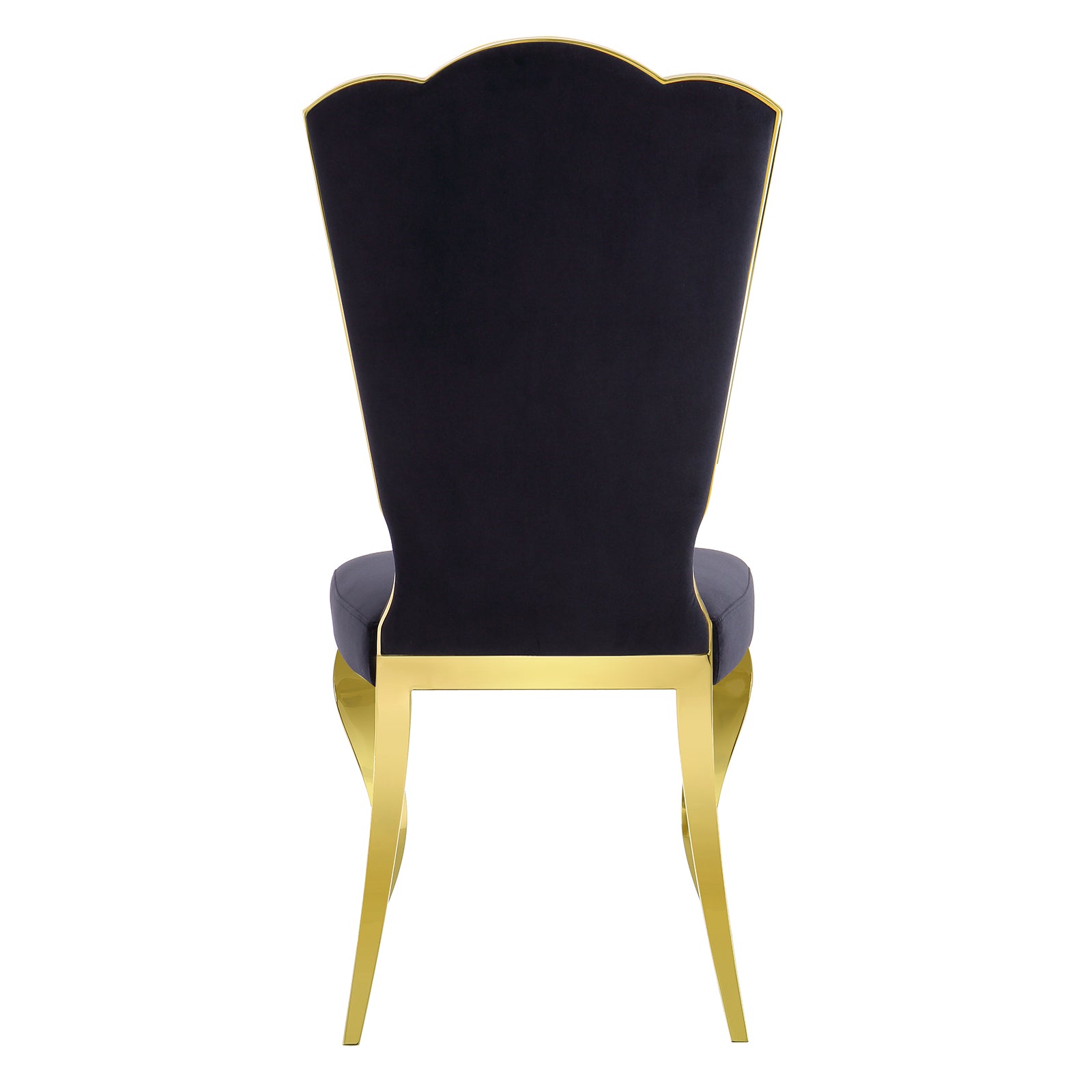 Black velvet dining chairs | Cloud backrest design | Gold Metal legs | C140