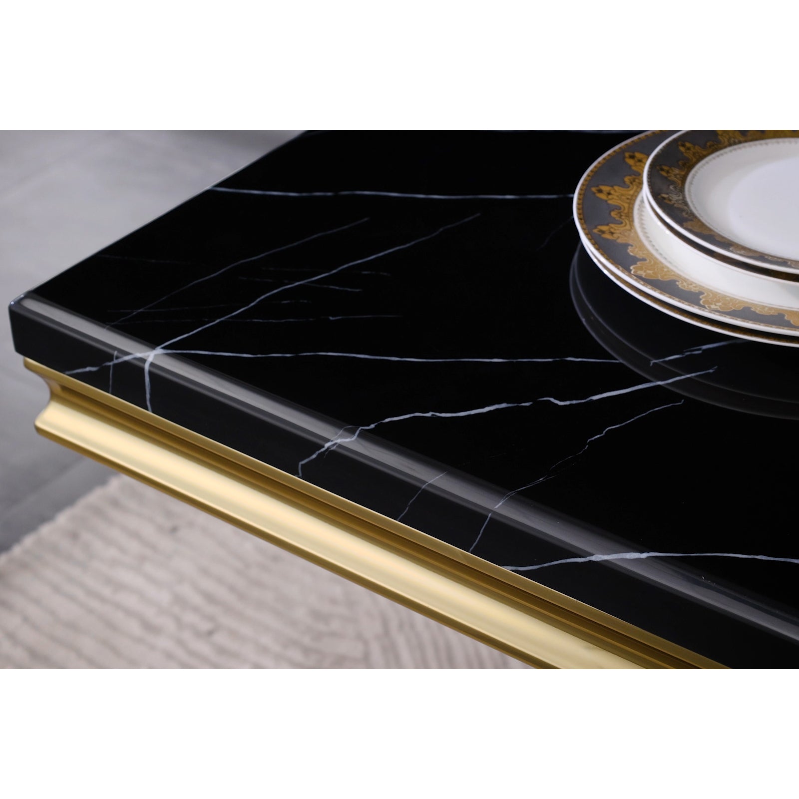 647-Set | AUZ Black and Gold Dining room Sets for 6