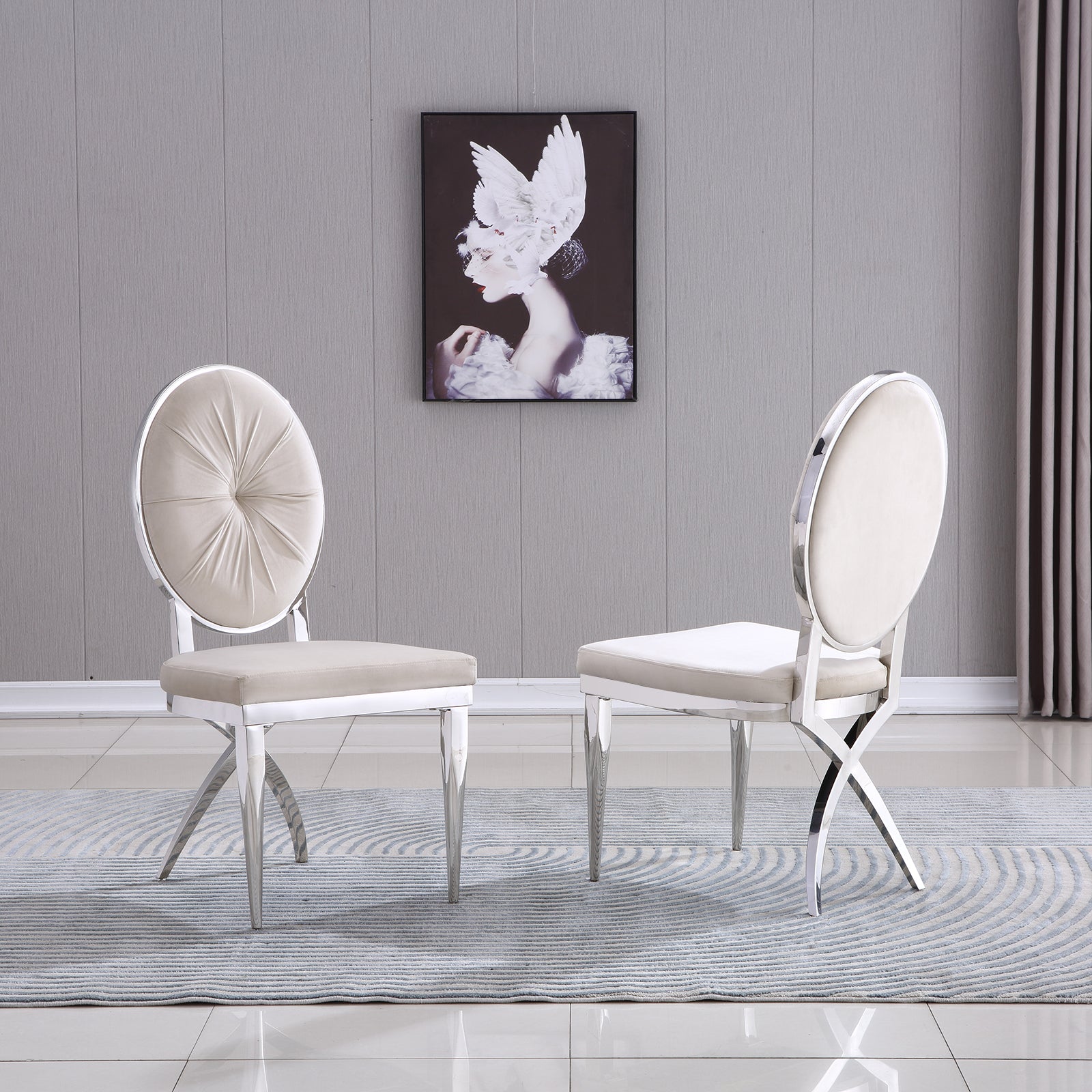630-Set | AUZ Silver and Gray Dining room Sets for 6