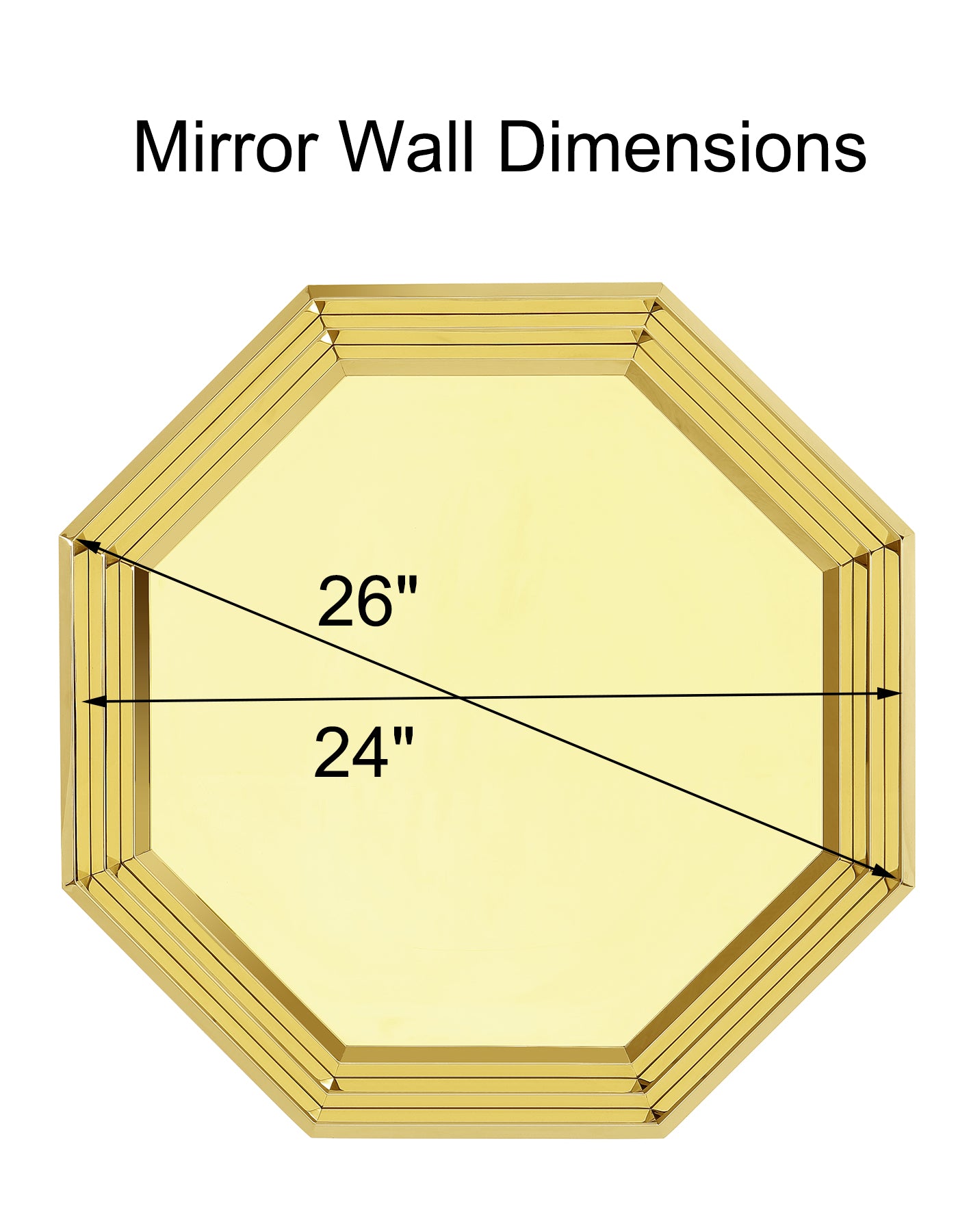 Gold 24" Octagon Geometric Mirror Wall | W101