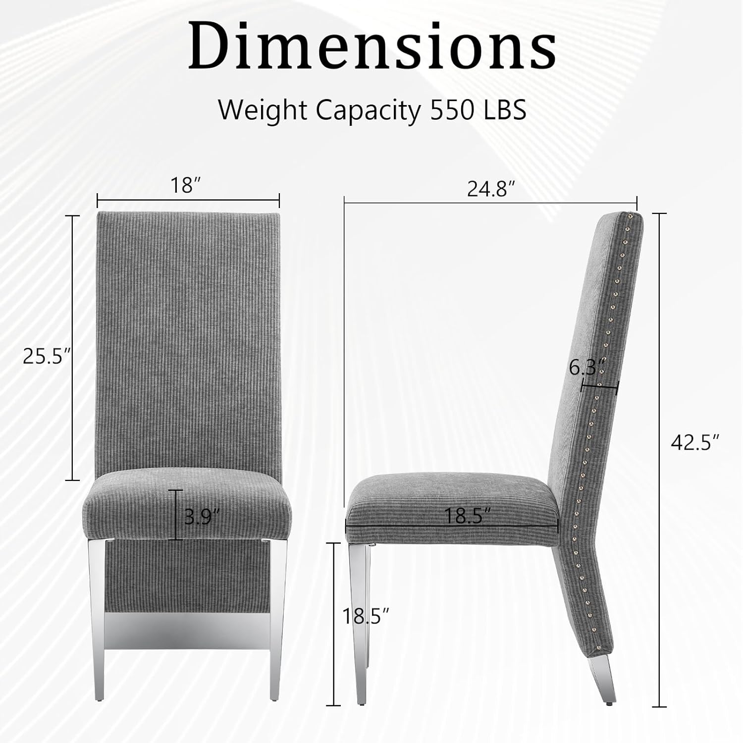 Wholesale Gray Fabric Dining Chairs