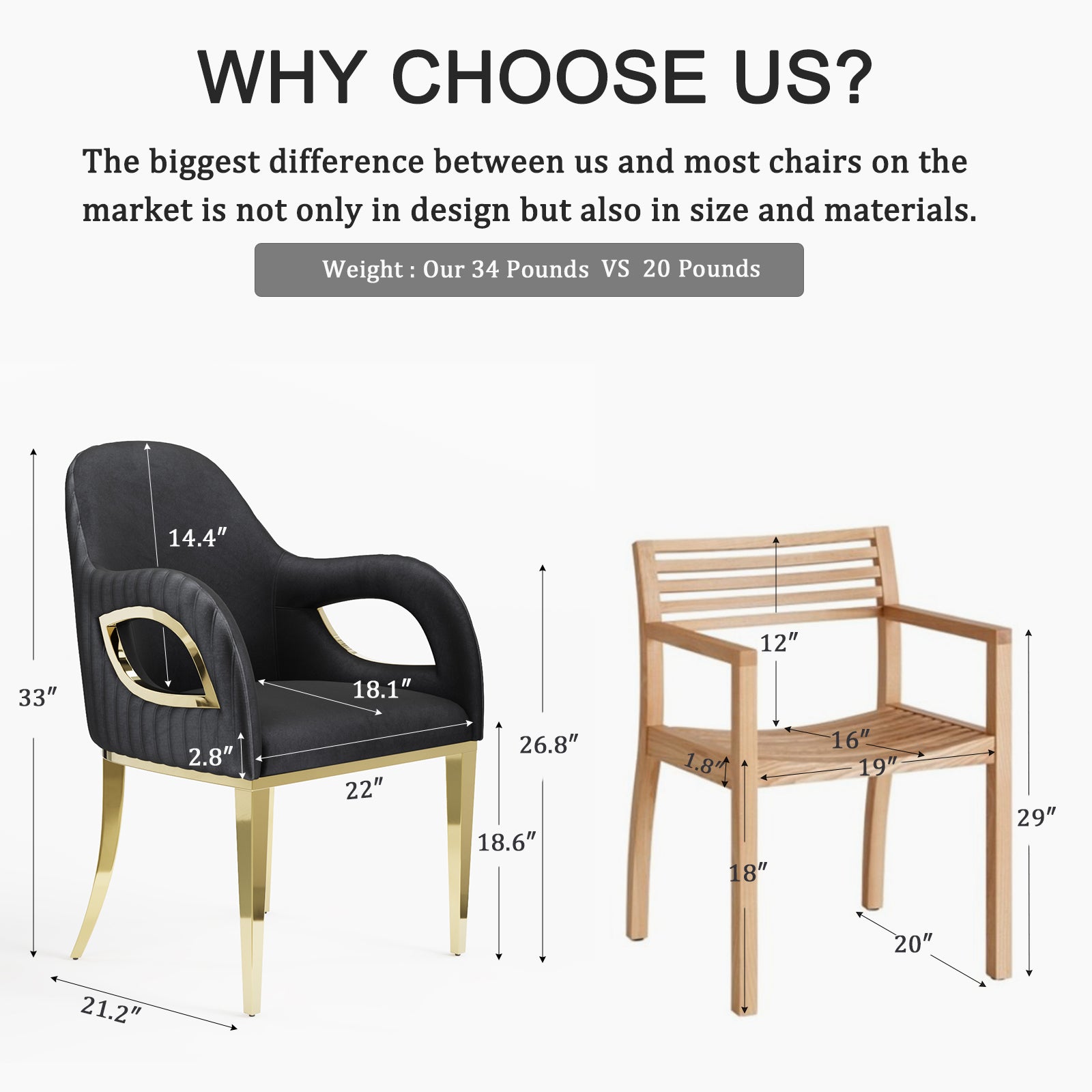 Black Velvet Chairs | Fox-Eye Armrest | Gold metal legs | C102