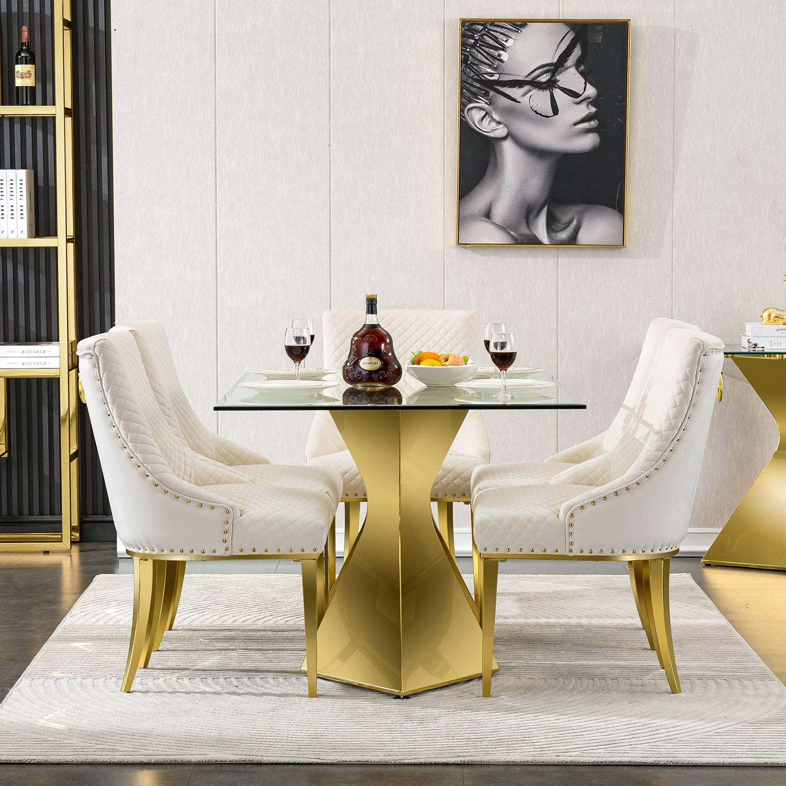 Wholesale White and gold dining room chairs