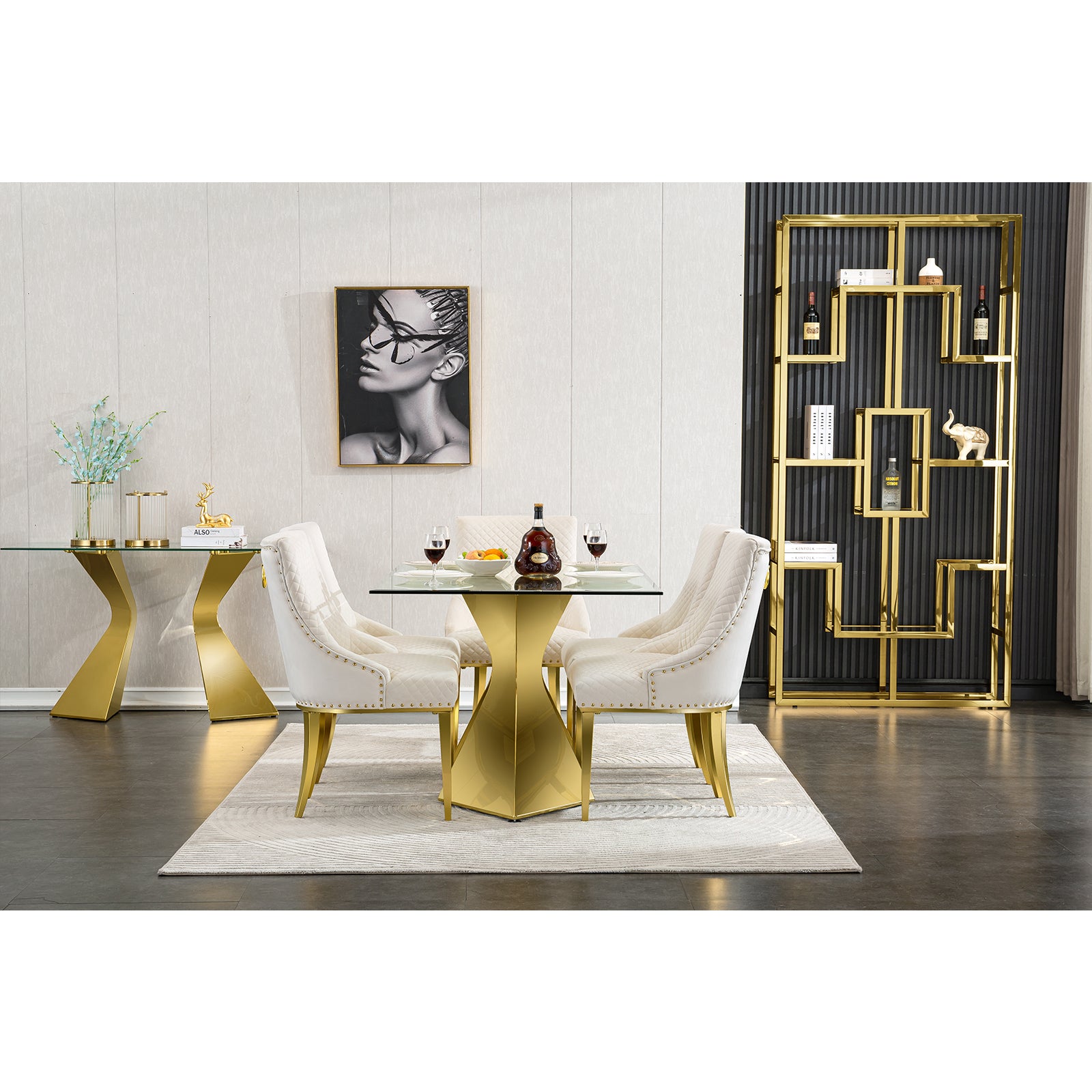 619-Set | AUZ Glass Dining room Sets for 6