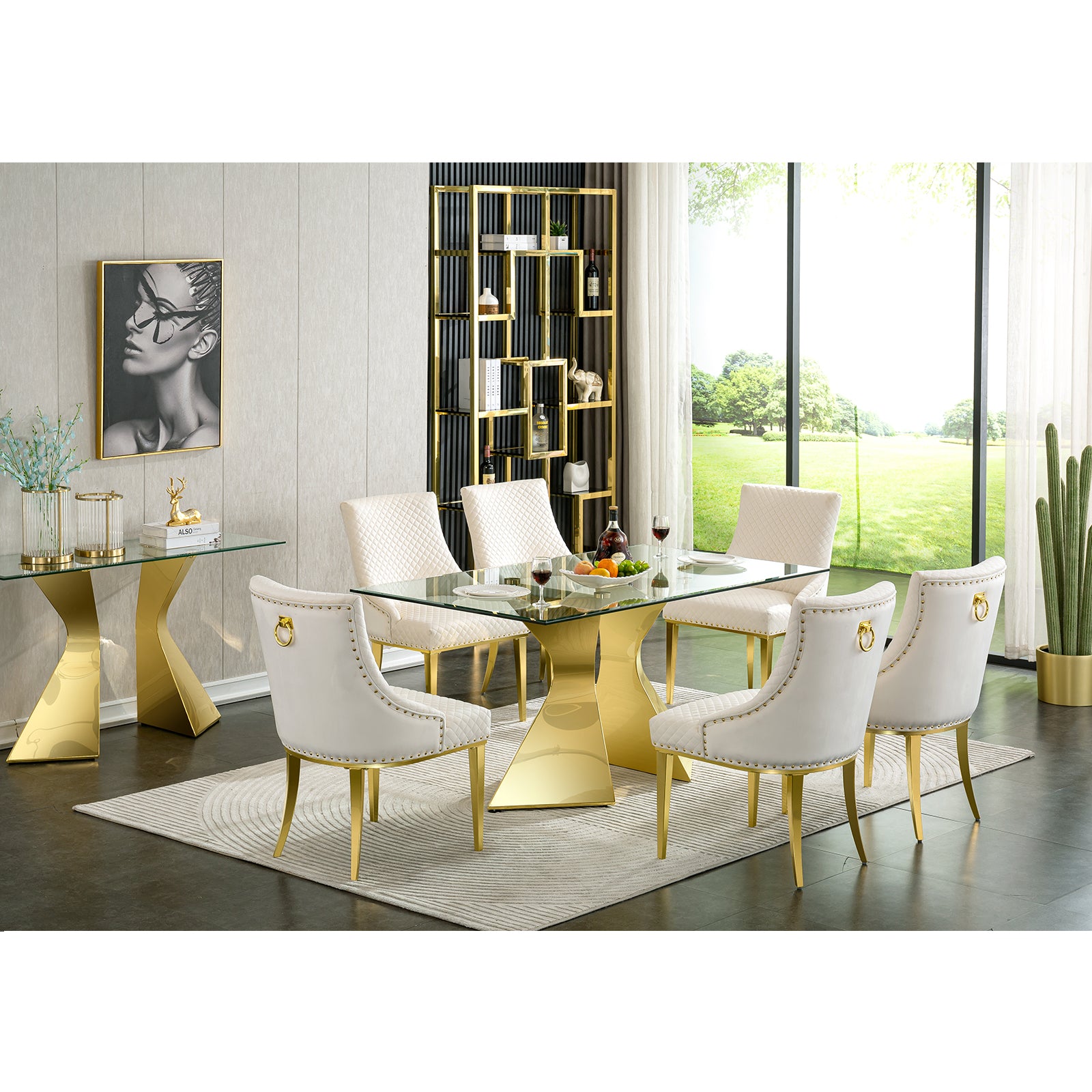 619-Set | AUZ Glass Dining room Sets for 6