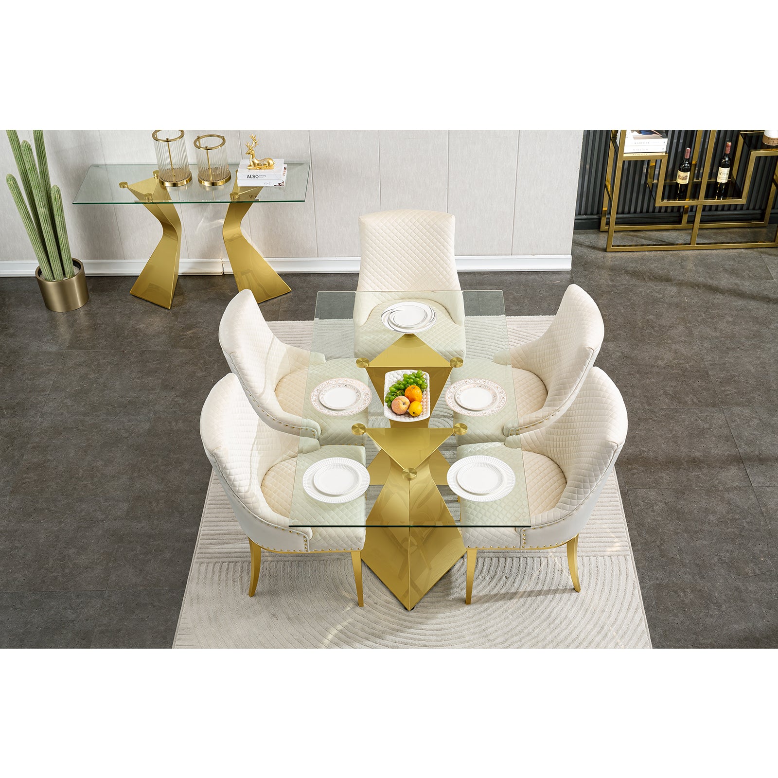 619-Set | AUZ Glass Dining room Sets for 6
