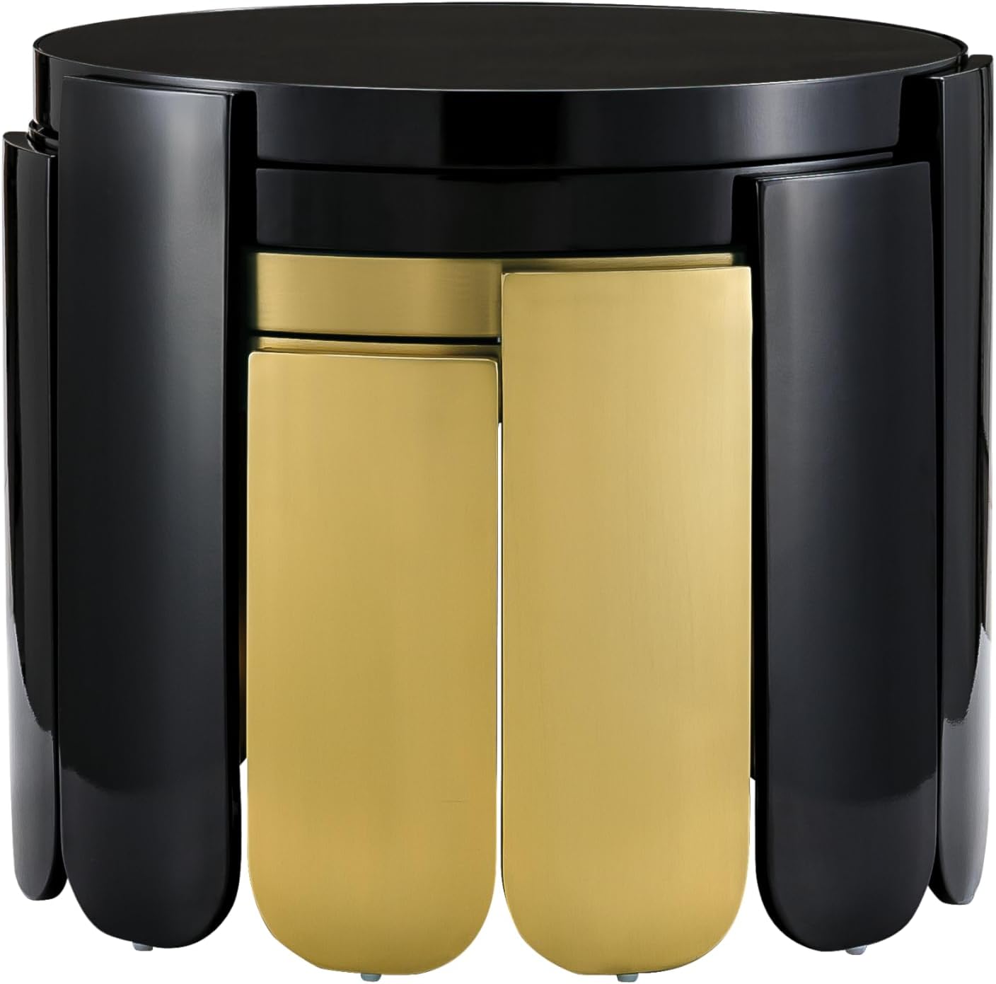 AUZ Luxury Furniture  Living room table set of 4  Stackable Glass coffee table