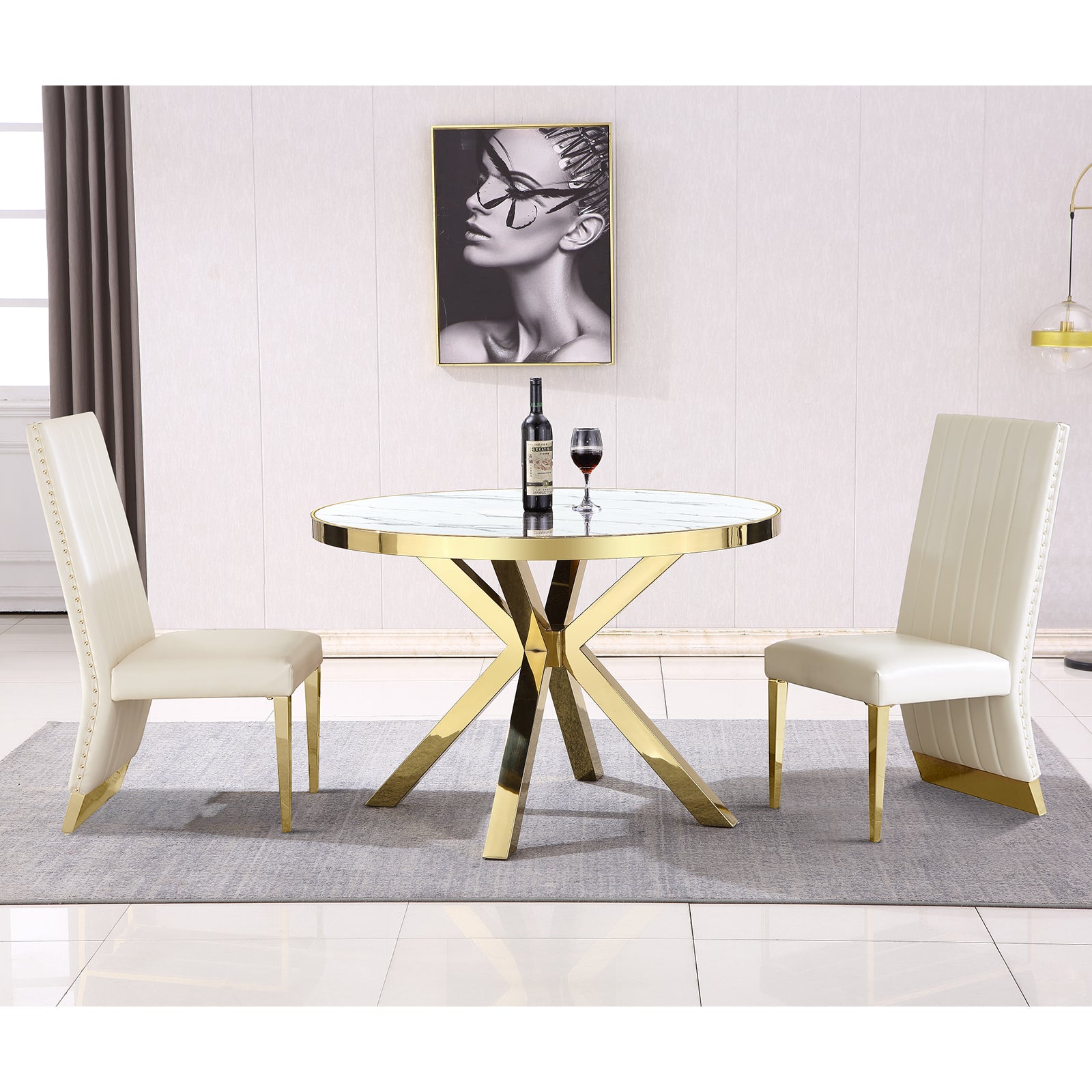 655-Set | AUZ Round Dining room Sets for 4