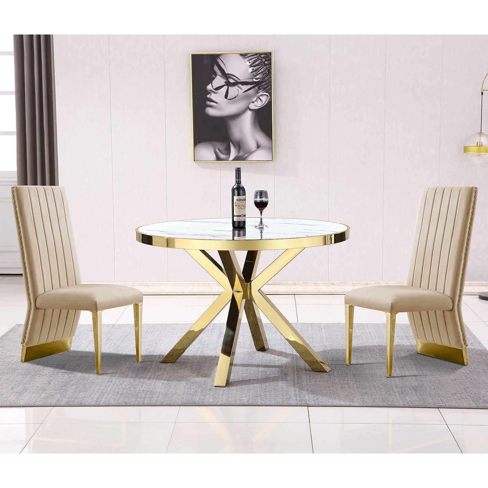 656-Set | AUZ Round Dining room Sets for 4