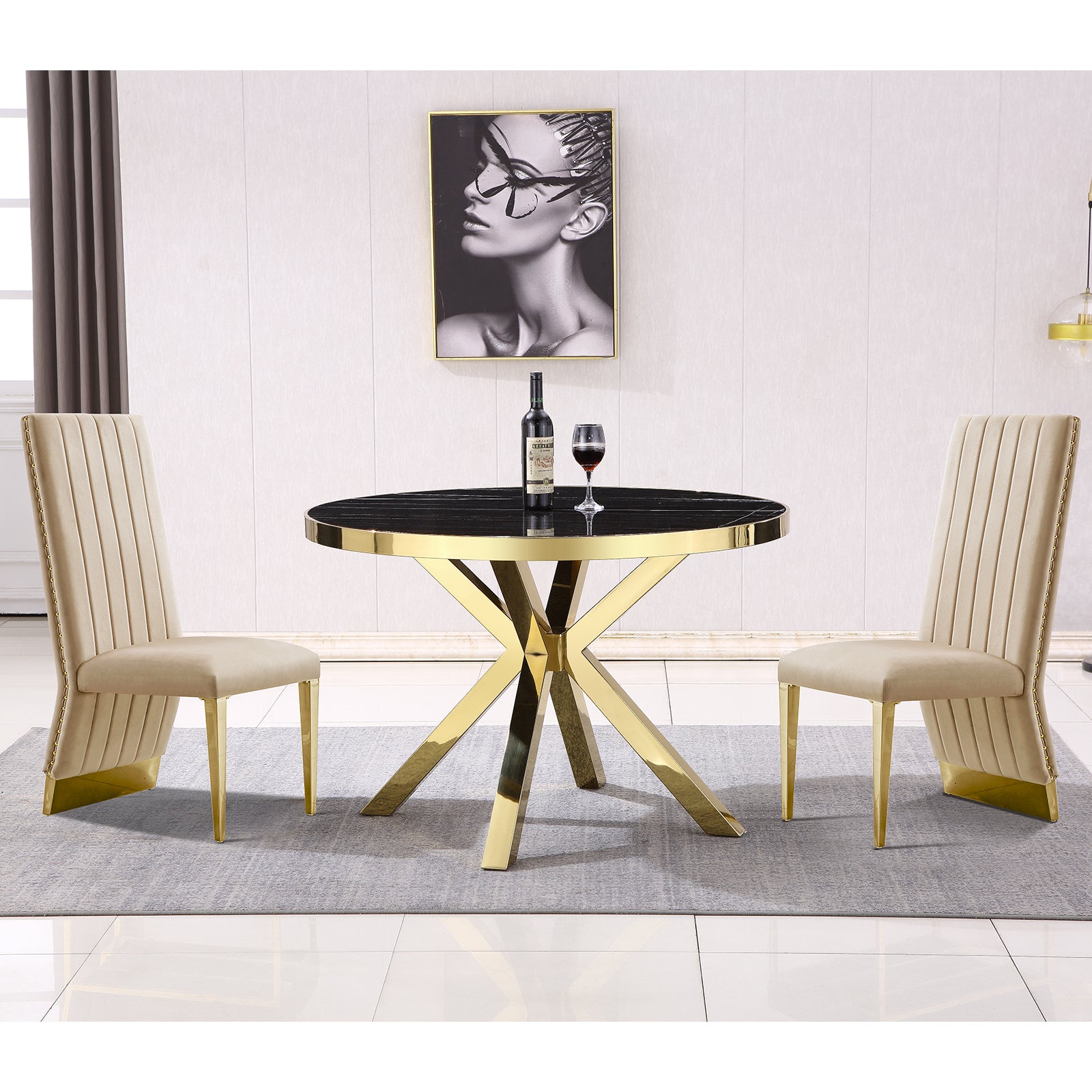 660-Set | AUZ Round Dining room Sets for 4