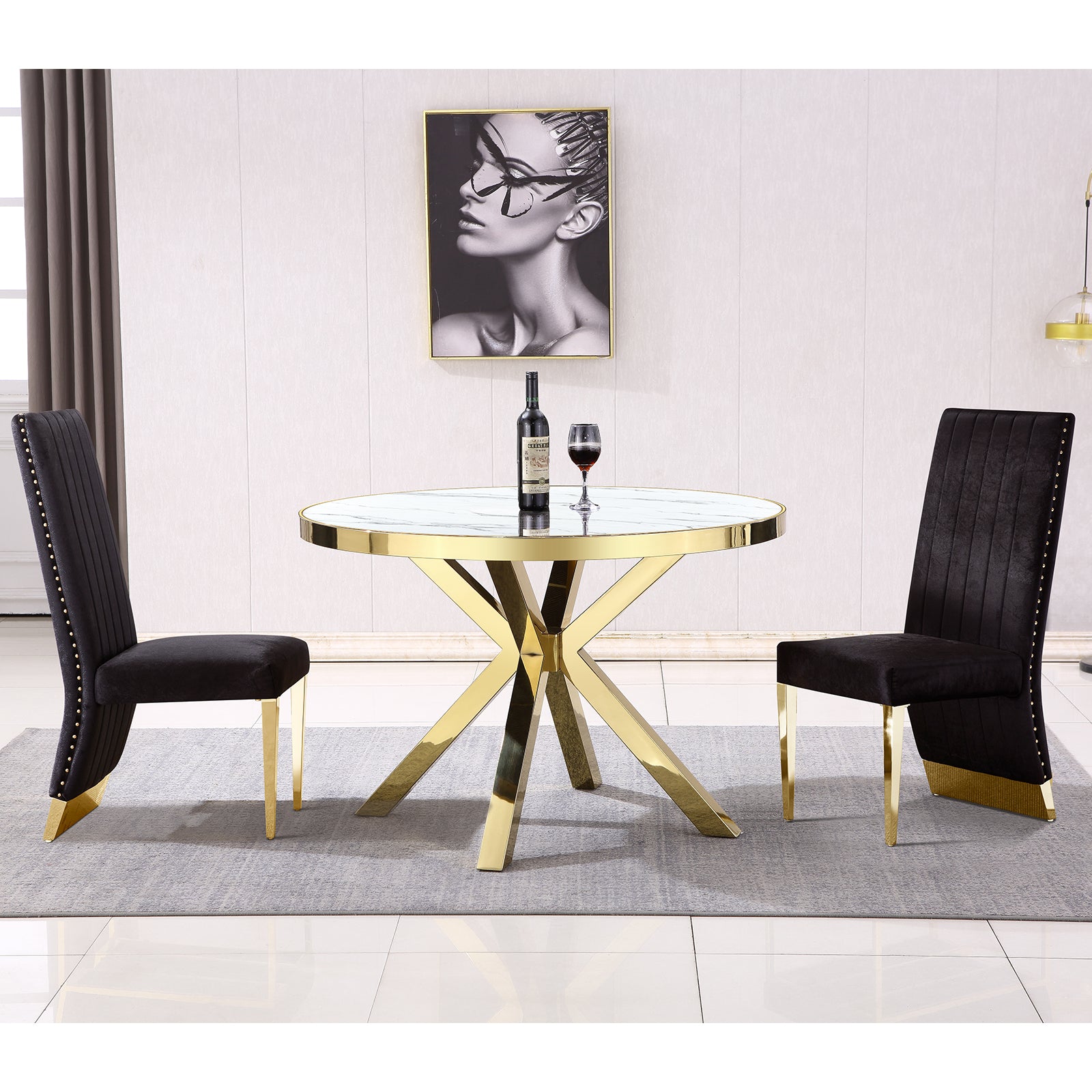 657-Set | AUZ Round Dining room Sets for 4