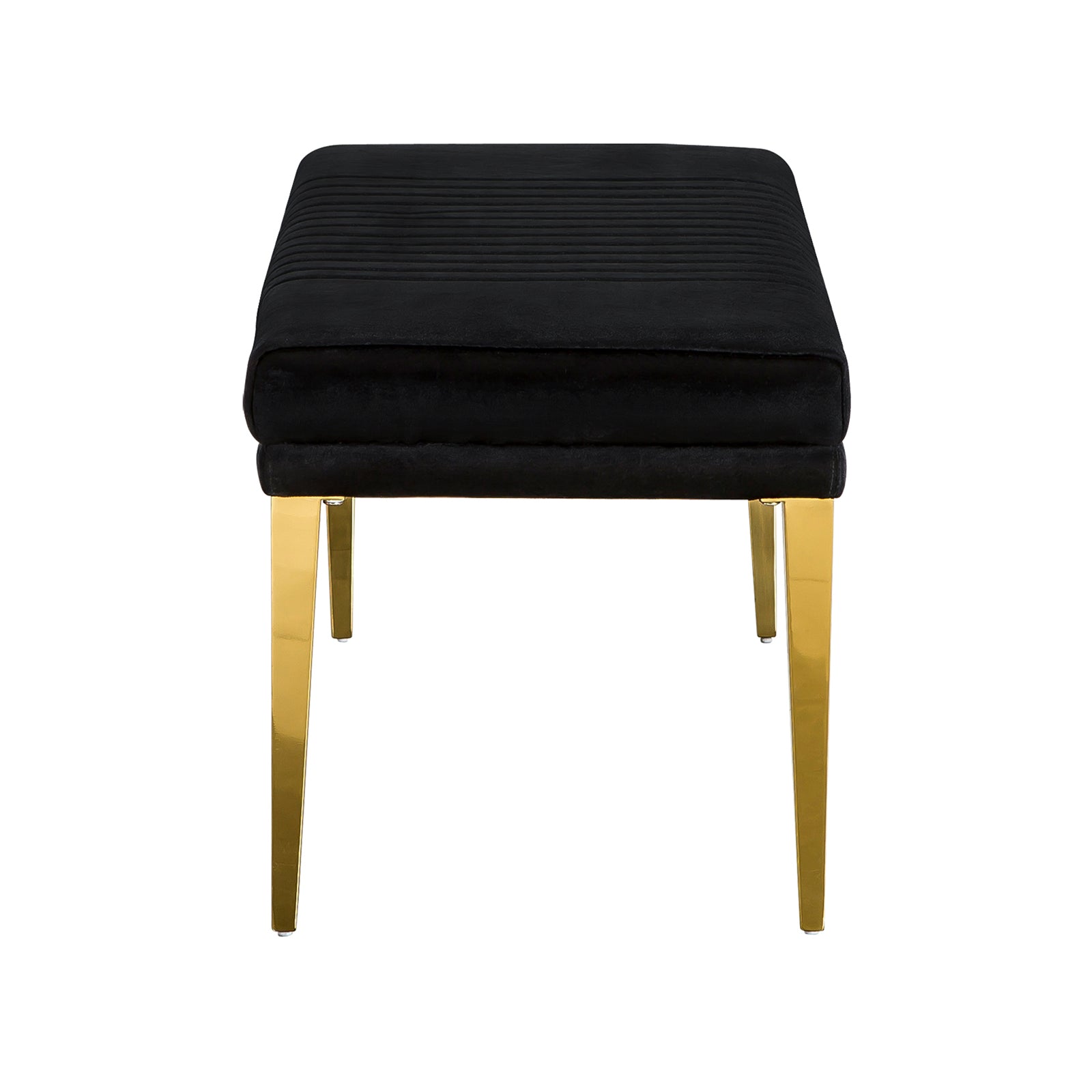 Black Velvet  Bench with Gold Stainless Steel Legs | B101