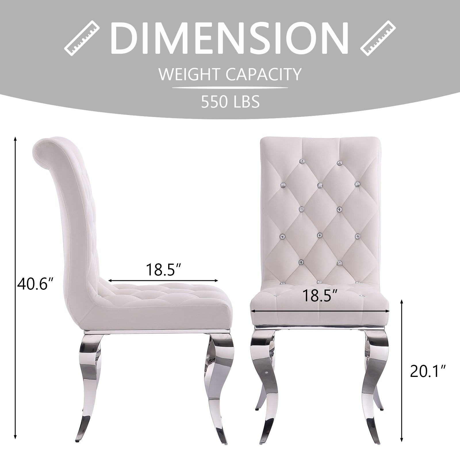 Wholesale White silver Velvet Dining Chairs