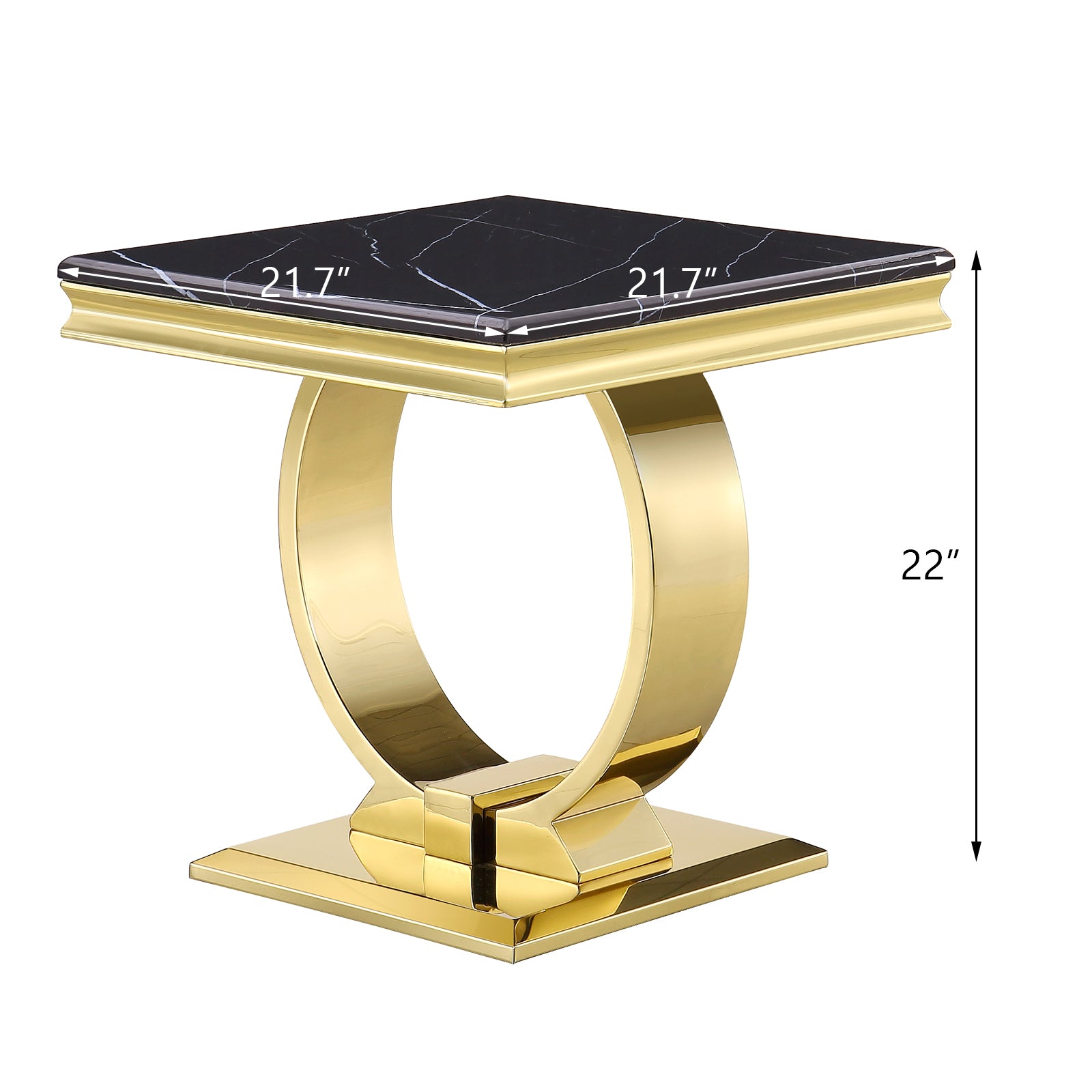 Black and Gold Living room table Set | U Metal Base | L204