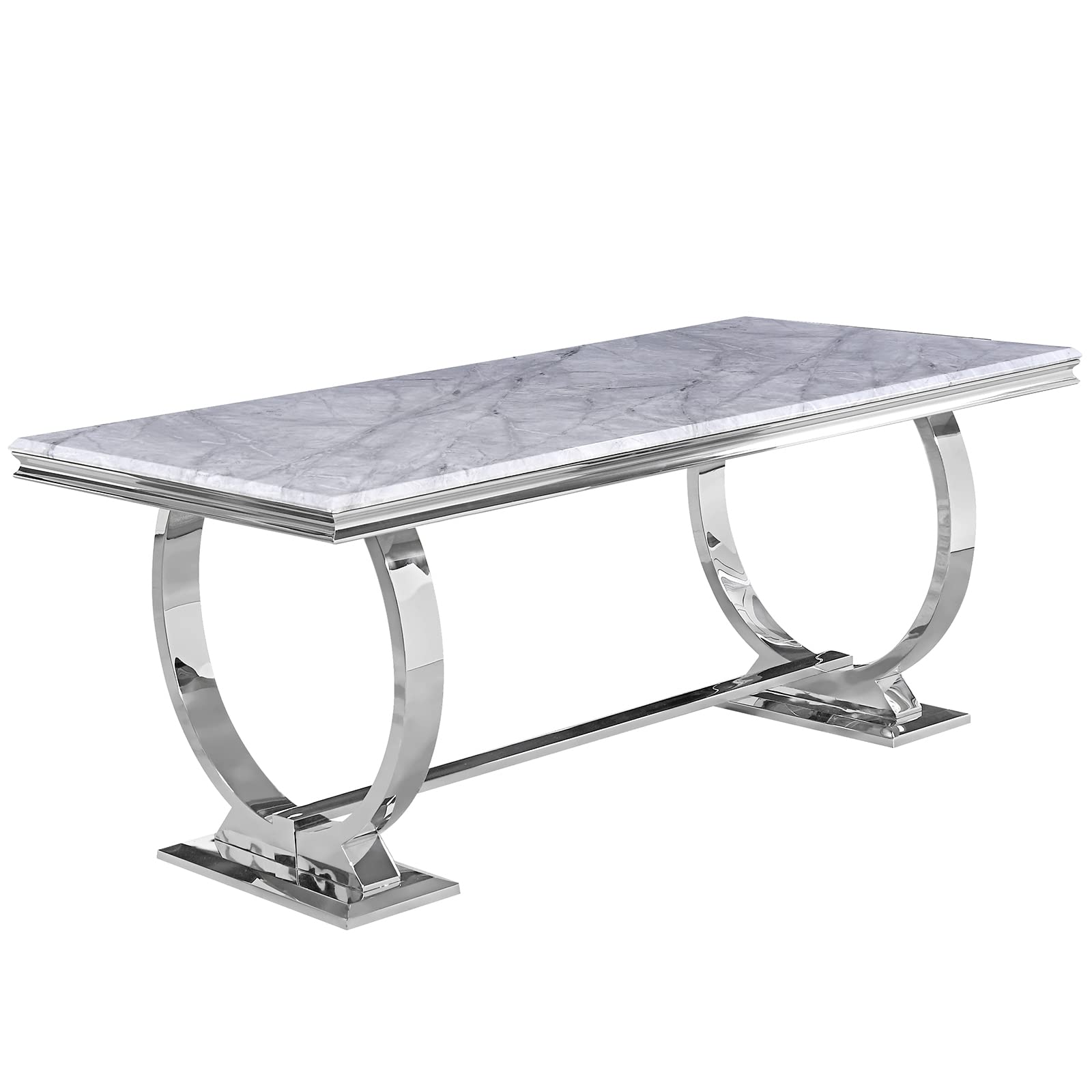 606-Set | AUZ White and Silver Dining room Sets for 6