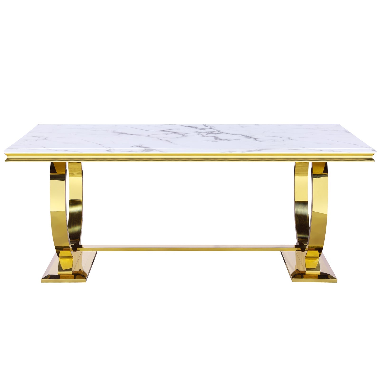 611-Set | AUZ White and Gold Dining room Sets for 6