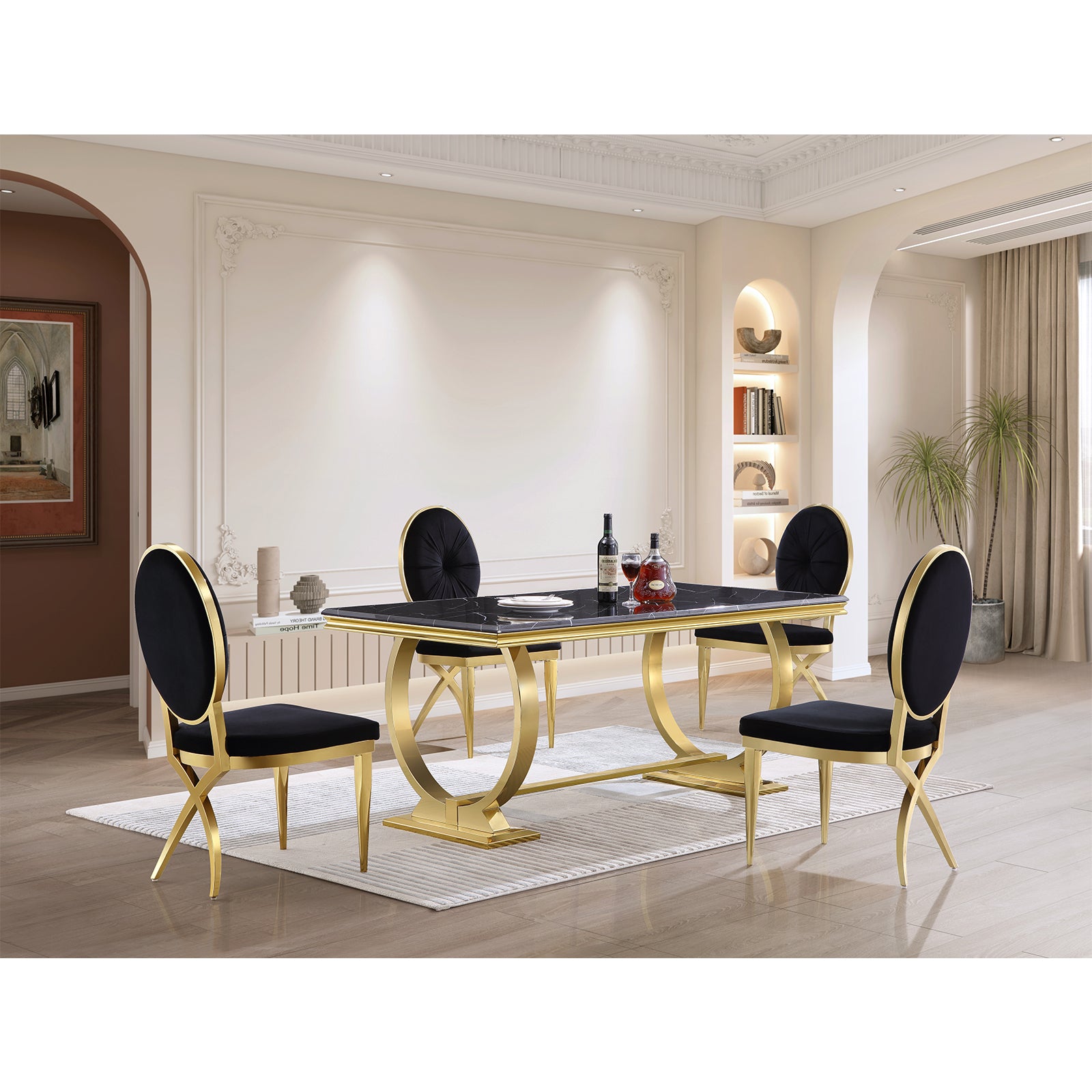 King Louis dining chairs | Black Velvet | Metal legs | C116
