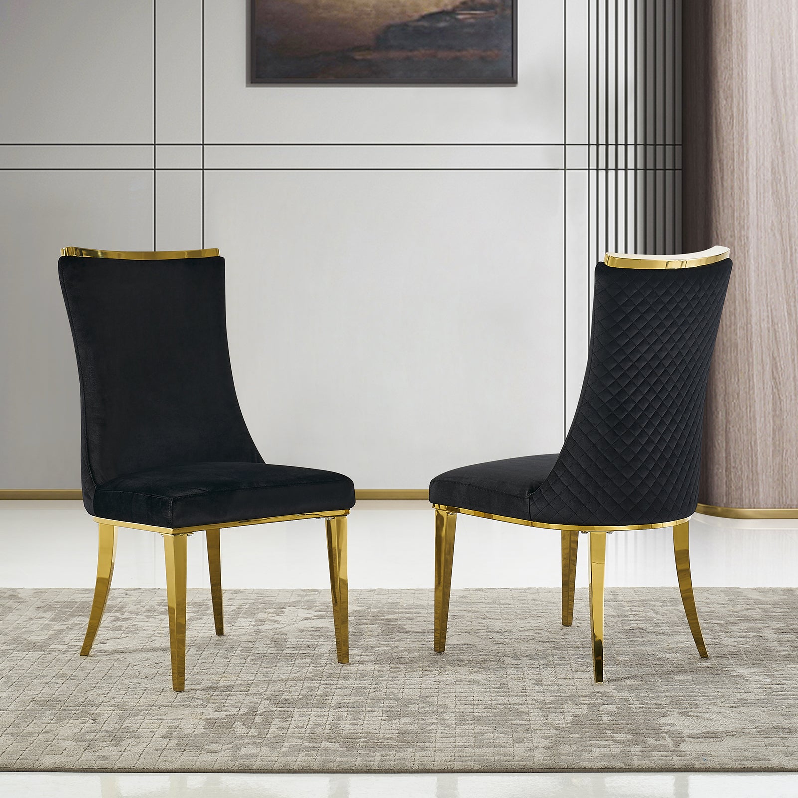 702 Set | AUZ White and Gold Dining room Sets for 6