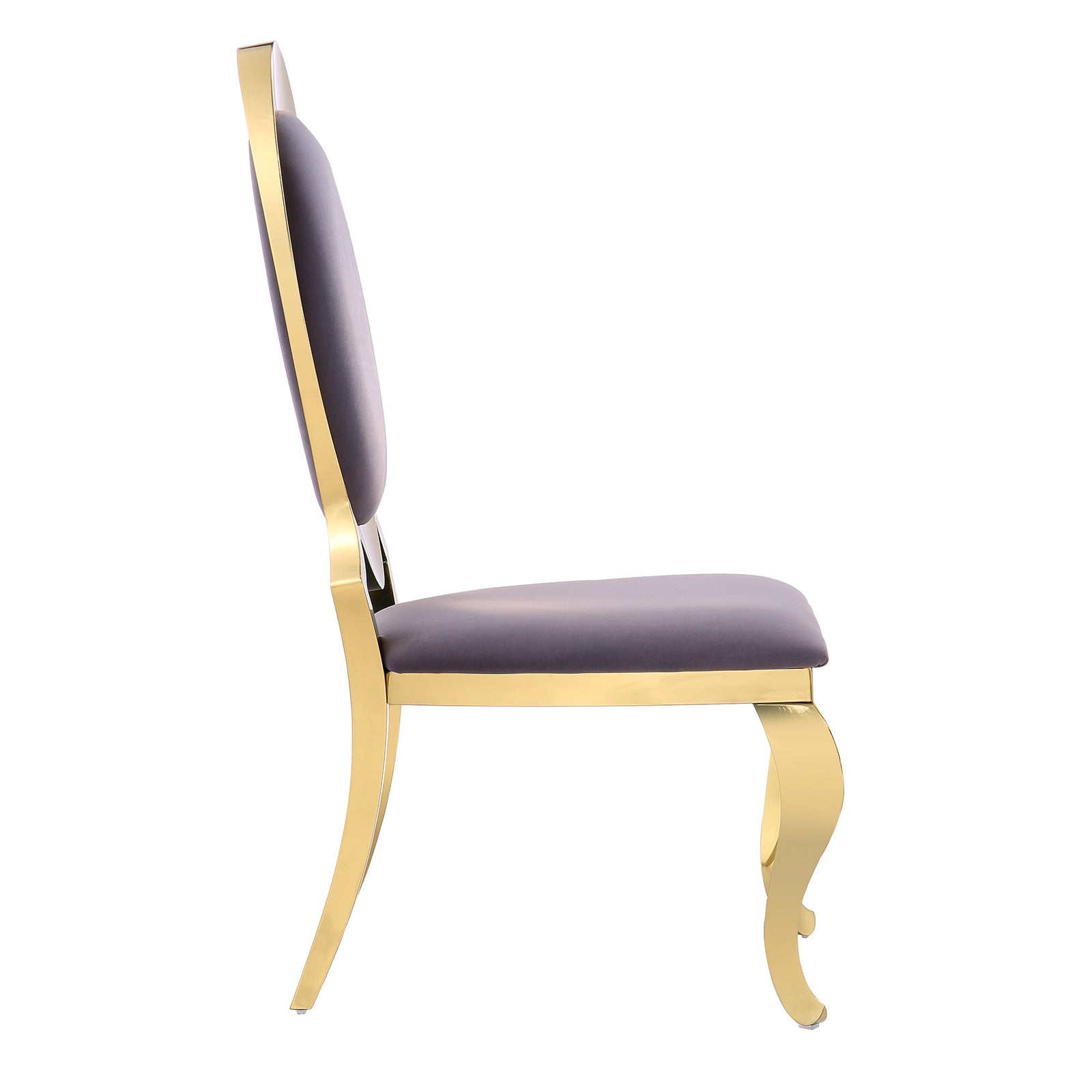 King Louis Chairs | Gray Velvet | Oval Back | C112