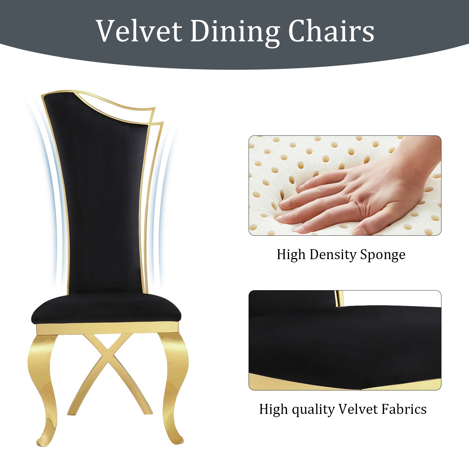 684-Set | AUZ Black and Gold Dining room Sets for 6