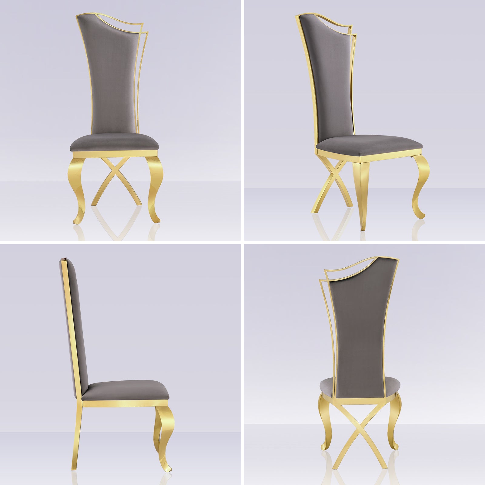 Wholesale Modern Gray velvet dining chairs