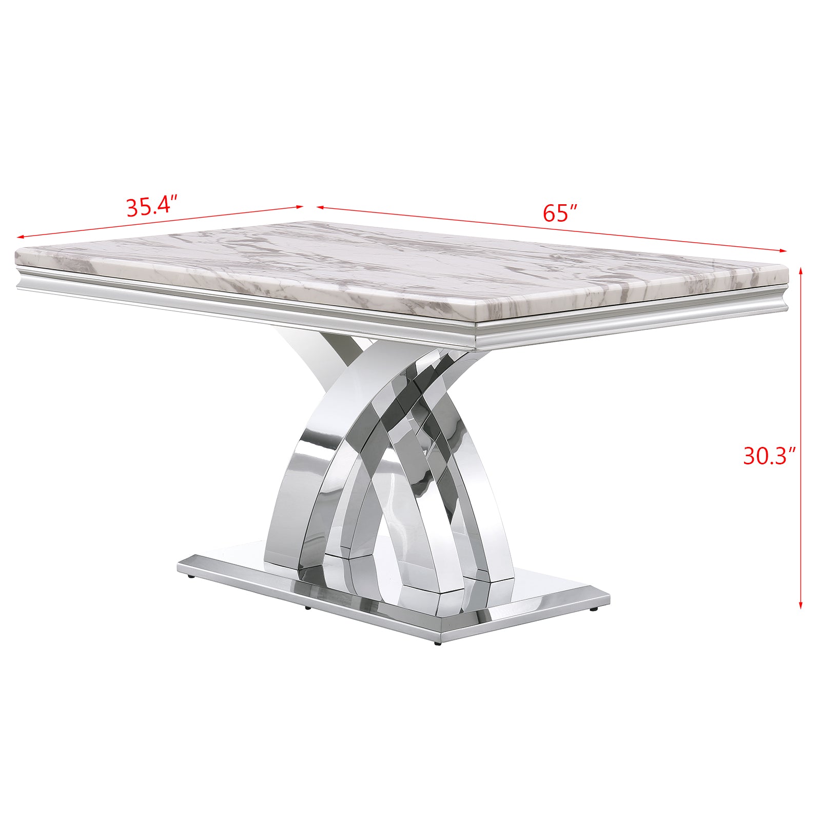 638-Set | AUZ White and Silver Dining room Sets for 6