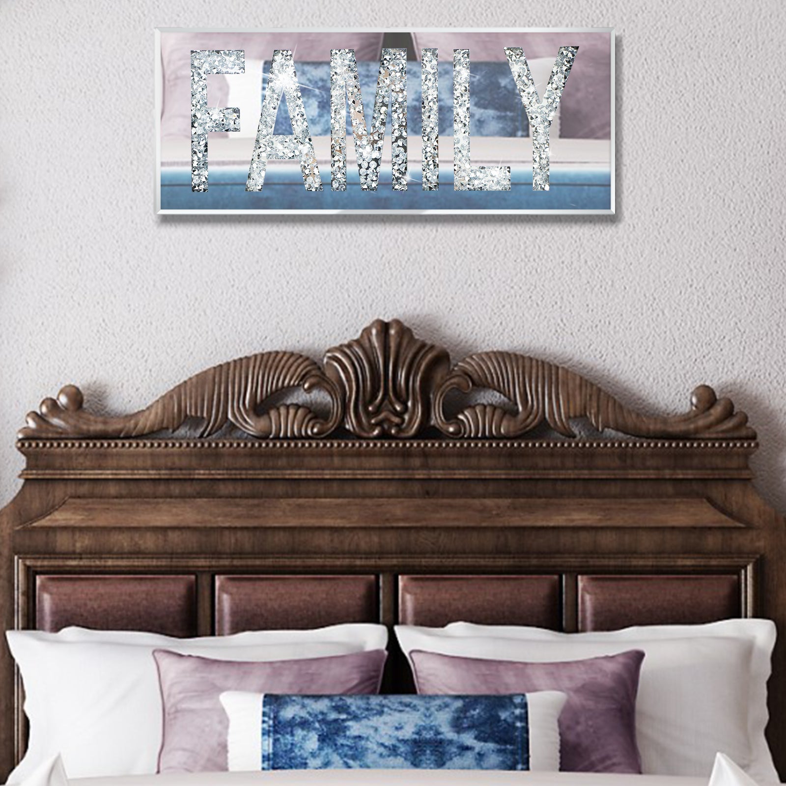 Glass Rectangle mirror | FAMILY sign | Minimalist Wall Art Decor